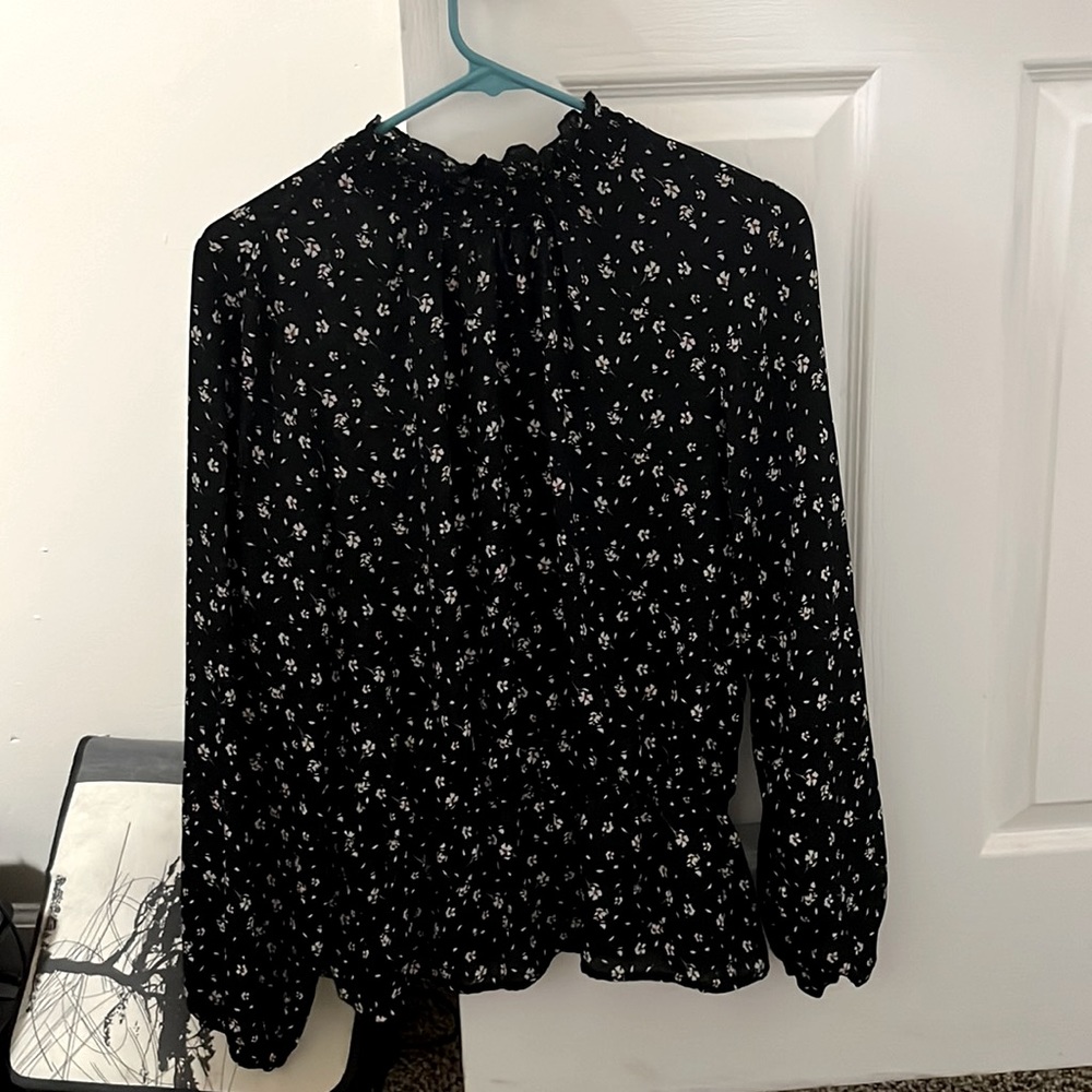 Black and white floral blouse from Stitch Fix